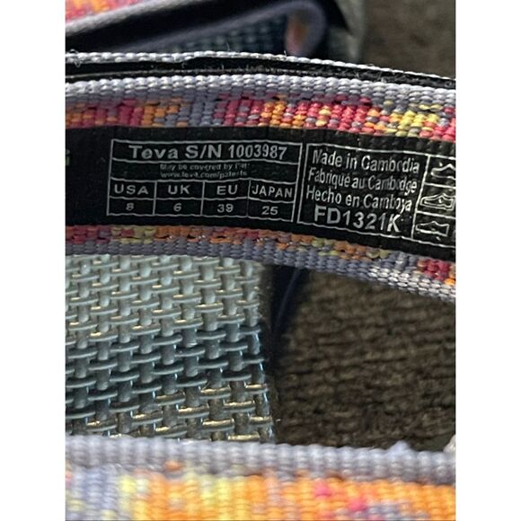 Teva Womens Pastel Multicolor Rainbow Original Universal Sandals Size 8 - Picture 7 of 9